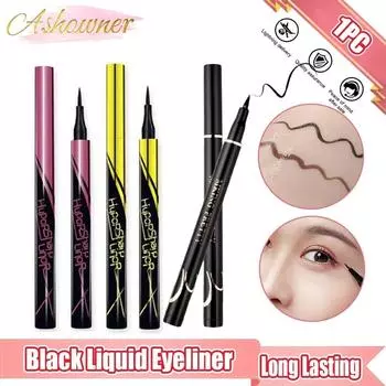Черная жидкая подводка для глаз, карандаш для подводки глаз, штамп, долговечная, быстросохнущая, водонепроницаемая, против пота, без расцветания, подводка для глаз, косметическая ручка