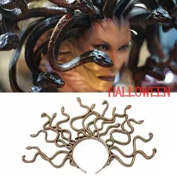 Черная змея, повязка на голову на Хэллоуин, повязка на голову, украшения для вечеринки на Хэллоуин, реквизит для переодевания A