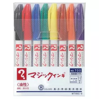 Чернильная ручка Teranishi Chemical Industry Magic Ink Oil Pen Extra Fine 8 цветов №700 M700C-8