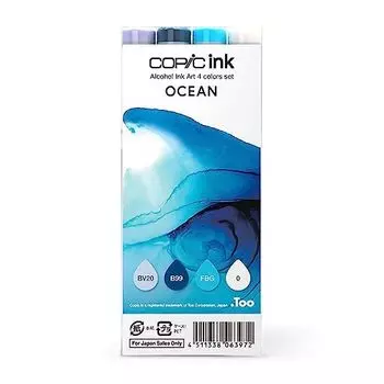 Чернила Copic Ink Alcohol Ink Art Набор из 4 шт. Ocean Набор из 4 шт. Краситель из смолы Ocean