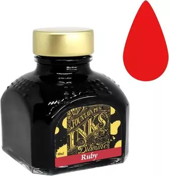 Чернила для перьевой ручки Diamine 80 мл рубиновые