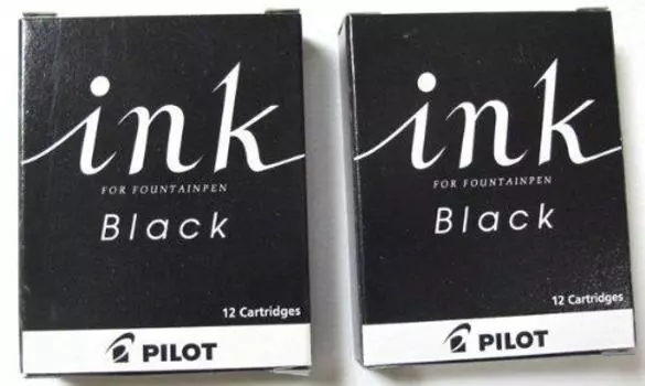 Чернила для перьевой ручки Pilot, 2 коробки, черные IRF-12S-B
