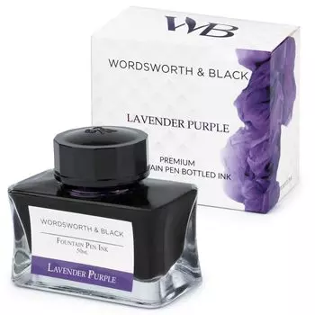 Чернила для перьевой ручки Wordsworth Black, флакон для перьевой ручки класса люкс, классический дизайн, плавный поток и (50мл) Издание, [Фиолетовые] Чернила, Бутылка, фиолетовый