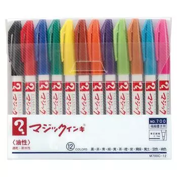Чернила Teranishi Chemical Magic Ink Oil Pen Extra Fine 12 цветов №700 M700C-12