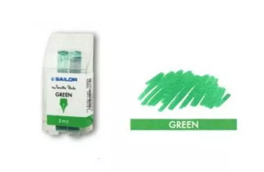 Чернила в картриджах для перьевой ручки 2 флакона по 5 штук x 2 Зеленые 13-0105-160