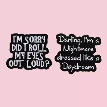 Черно-белая брошь My Love Daydream — универсальный модный аксессуар в европейском и американском стиле