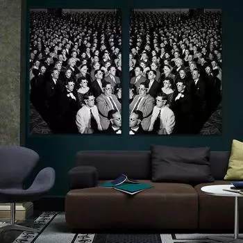 Черно-белая фотопечать, зрители фильма в 3d очках, постер, настенная живопись на холсте, картины для гостиной, кинодекора 21x30cm No Frame