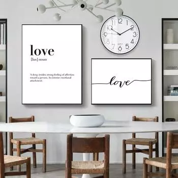 Черно-белая картина с цитатой из жизни, холст, картина в скандинавском стиле, постер с любовью и принтом, скандинавские настенные панно для гостиной, домашний декор 21x30cm