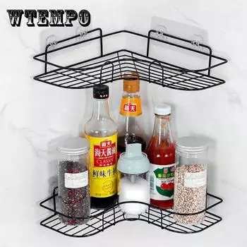 Черно-белая полка для хранения геля для душа, угловая полка для ванной комнаты, кухонная полка для приправ, штатив, кухонные аксессуары