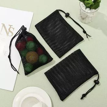 Черно-белая прочная сетчатая сумка на шнурке для хранения, многоцелевой мешок для дома, путешествий, активного отдыха, белья, вещей A5