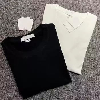 Черно-белая пустая футболка из чистого хлопка Мужская корпоративная культурная рубашка Непрозрачная нижняя рубашка для мужчин и женщин Bare Board с короткими рукавами Тяжелый вес S белый