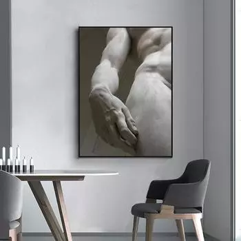 Черно-белая ручная скульптура Дэвида, холст, картины, постеры и принты, настенные художественные картины для гостиной, домашний декор, подарок Quadro, без рамки 21*30cm