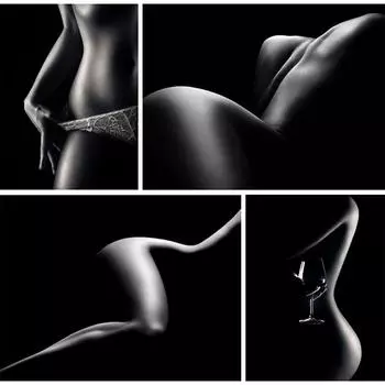 Черно-белая сексуальная обнаженная Африка для женщин 5D Diy алмазная живопись наборы для вышивки крестом полная дрель вышивка мозаика обнаженная девушка изображение Full Round 20x30CM