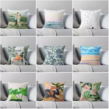 Черно-белая спальня, гостиная, диван-кровать, украшение в виде животного, домашняя наволочка, наволочка 40x40cm