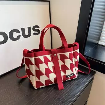 Черно-белая высококачественная тканая сумка «Тысяча птиц», известная в Интернете сумка через плечо большой вместимости с внутренней сумкой, дорожная сумка