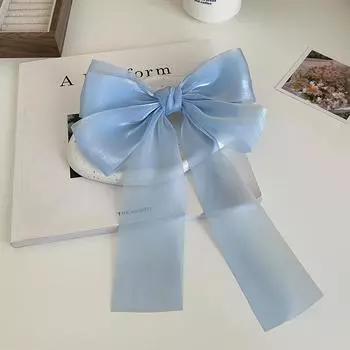 Черно-белая заколка для волос с бантом из пряжи для женщин и девочек, весенняя заколка на затылке, аксессуары для волос розовый