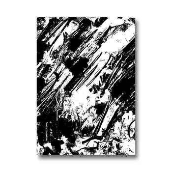 Черно-белые абстрактные картины на холсте, картины тушью, постеры и принты, скандинавское настенное искусство, картина для украшения стен дома 21cm30cm NoFrame