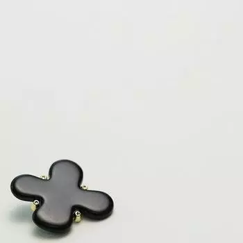 Черно-белые крестообразные металлические смоляные пуговицы для пальто, куртки, костюма, кожаной одежды, свитера 1 #[four-leaf clover resin black] 24x23mm