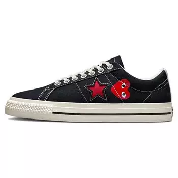 Черно-белые кроссовки унисекс Converse Comme des Garons Play x One Star красные A01791C 38