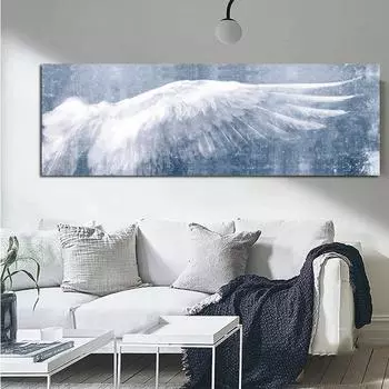 Черно-белые крылья ангела, холст, живопись, постеры и принты, винтажные абстрактные крылья, художественные фотографии для декора гостиной 20cm40cm NoFrame