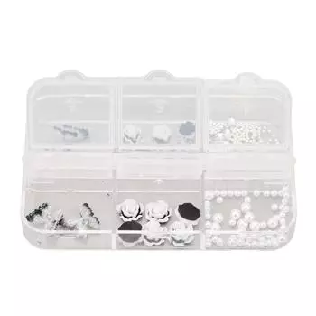 Черно-белые подвески для ногтей, украшения из смолы, черно-белые цветочные маникюрные подвески для нейл-арта