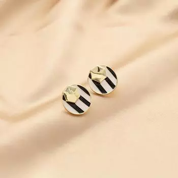 Черно-белые полосатые геометрические женские простые модные москитные клипсы для ушей без проколов
