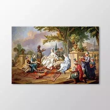 Черно-белые рабыни, служащие женщине-султану Картина