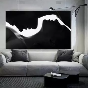 Черно-белые сексуальные мужчины и женщины картины на холсте постеры и принты настенные художественные картины для гостиной украшения дома 30x60 cm No Frame