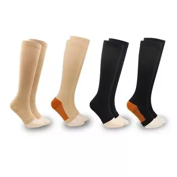 Черно-белые унисекс компрессионные носки для бега с открытым носком XXL