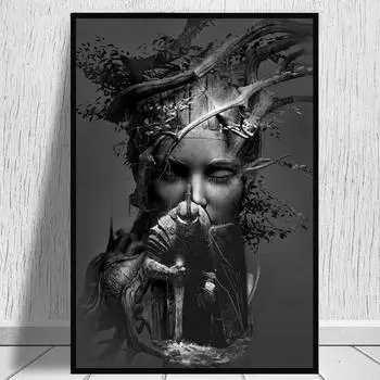 Черно-белые винтажные постеры, скульптура, классические принты, греческая мифология, Давид, холст, живопись на стене, искусство для гостиной 21x30cm No Frame белый