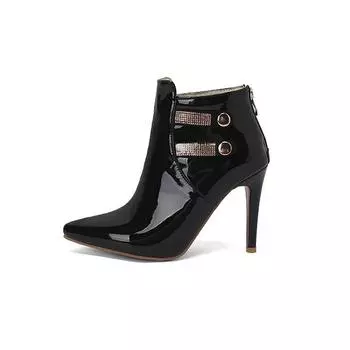 Черно-белые женские ботильоны на высоком каблуке, маленький, большой размер 32 50 34 вино красного