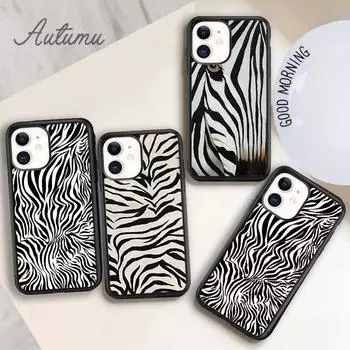 Черно-белый чехол для телефона с изображением зебры для iPhone 11 12 13 14 Pro Max mini XR XS SE 2020 6S 7 8 Plus Samsung Galaxy S21 S22 iPhone 6plus