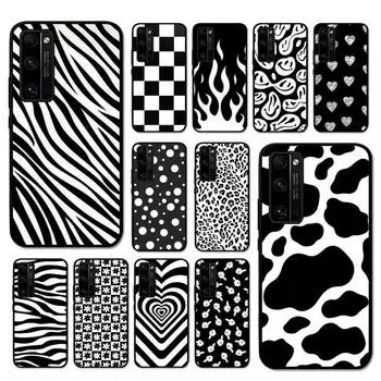 Черно-белый чехол для телефона с текстурой далматинской коровы и зебры для Huawei Honor V30 30 9X 7A Pro View 20 10 9 Lite 10I 8C 8X 5A Play Honor Play