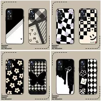 Черно-белый чехол для телефона серии Xiaomi 11 10 12Spro A2 A2lite A1 9 9SE 8Lite 8explorer F1 Poco 12S Ultra Cove xiaomi11xpro