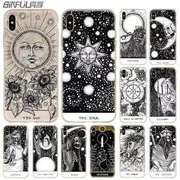 Черно-белый чехол с Таро, мягкий силиконовый чехол для iPhone 13 11 12 Pro X XS Max XR 6 6S 7 8 Plus SE Mini Cover iPhone 13