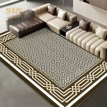Черно-белый ковер в скандинавском стиле, украшение для большой гостиной, роскошный домашний декор, ковры, диван, стол, нескользящий индивидуальный ковер 30x50cm-12x20in