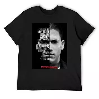 Черно-белый Майкл Скофилд, Цитата из «Побега из тюрьмы». Футболка Аниме Одежда Мешковатые рубашки Мужская футболка S белый