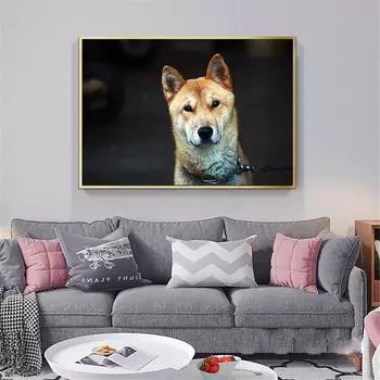 Черно-белый постер, настенный художественный постер с изображением щенка, Noridc, настенный принт с изображением животных, картина с собакой, украшение для дома, холст, картины, куадрос 21cm30cm NoFrame