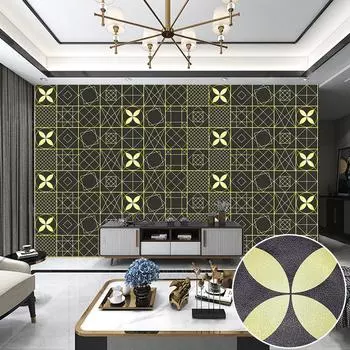 Черно-золотая мраморная плитка, напольная наклейка, кухня, ванная комната, шкаф, домашний декор, кожаная текстура, износостойкие наклейки на стены 15cmX15cmX10pcs