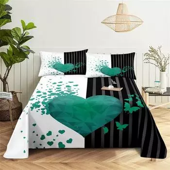 Черно-золотой волновой цвет 0,9/1,2/1,5/1,8/2,0 м постельное белье с цифровой печатью полиэстер простыня с наволочкой комплект постельного белья с принтом 150X230cm(2Pcs)&Flat Sheet