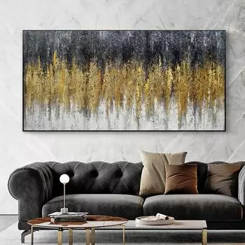 Черно-золотые абстрактные картины маслом, плакаты и гравюры на холсте, современная мода 21cm30cm NoFrame