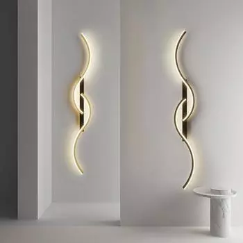 Черно-золотые светодиодные настенные светильники для спальни, гостиной, черно-золотые светодиодные настенные светильники, настенное бра для коридора, прохода, AC85-265V Warm White