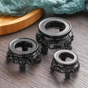 Черное хрустальное основание шара с фиксированным сиденьем из смолы для фотосъемки, держатель для камня в виде глобуса, настольный орнамент, сферическая подставка для демонстрации 1