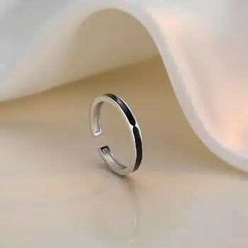 Черное кольцо Женское Ins Холодный ветер Одинарное кольцо Кольцо Кольцо Регулируемое кольцо на указательный палец Открытое кольцо