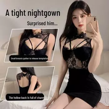 Черное кружевное облегающее сексуальное нижнее белье для женщин One Size