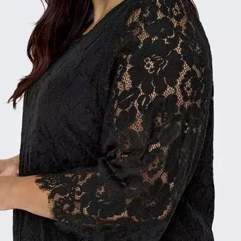 Черное кружевное платье с рукавами 3/4 ТОЛЬКО для женщин CARMAKOMA 48 чёрный