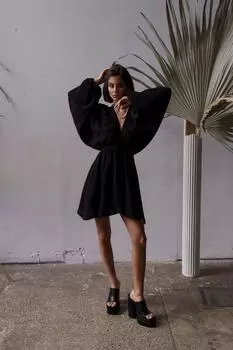 Черное муслиновое платье Bohemian Grace