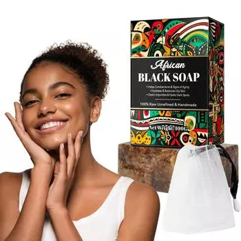 Черное мыло уменьшает сухость, разглаживает кожу, очищает тело от клещей, уменьшает черные точки и устраняет морщины очищающее мыло мыло для ванны 100 г чёрный