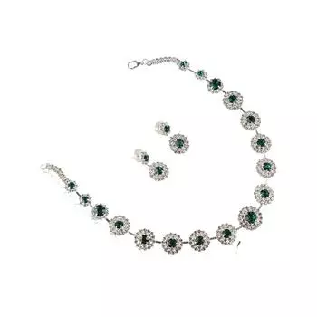 Черное ожерелье, комплект из гвоздей и ушей, блестящие роскошные ювелирные изделия, элегантный свадебный комплект ювелирных изделий для праздника чёрный