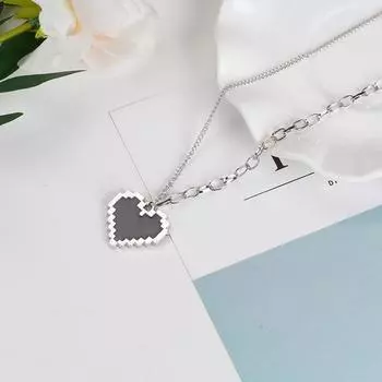 Черное ожерелье с сердцем любви, двухслойное колье в стиле хип-хоп, ювелирные изделия на шею для женщин и женщин